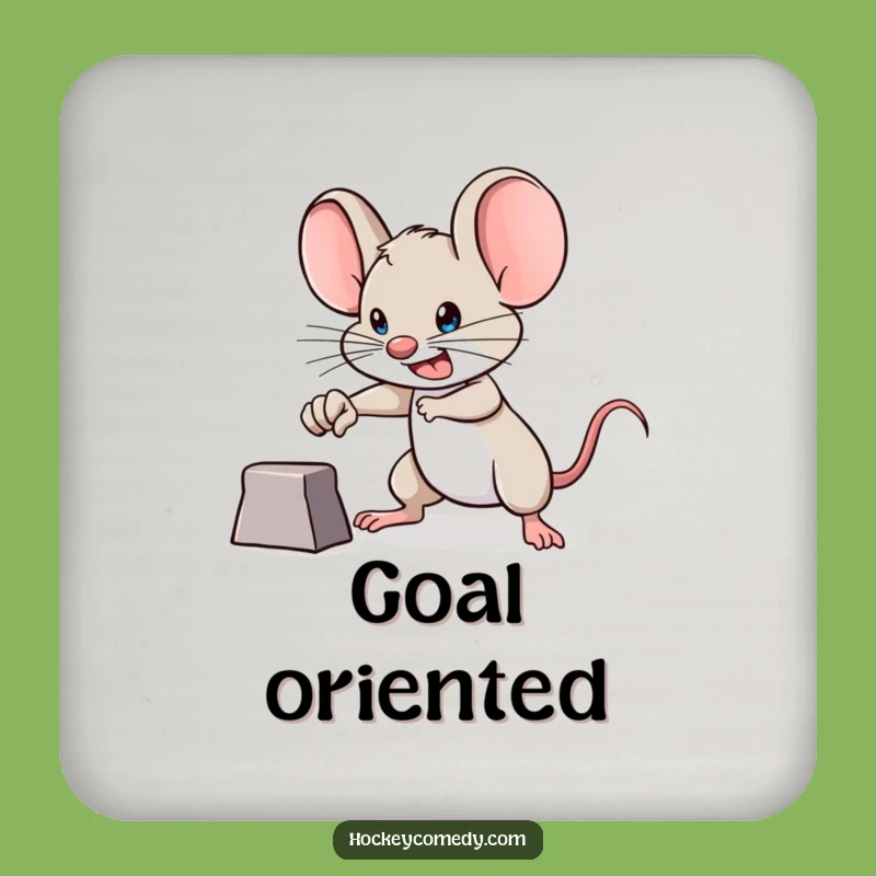 Funny Brave Mouse Coaster - Determined Drink Protector, Quirky Gift!