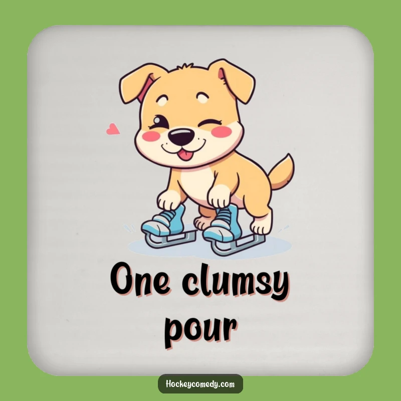 Funny Dog Skater Coaster - Protect Surfaces with Humor Gift