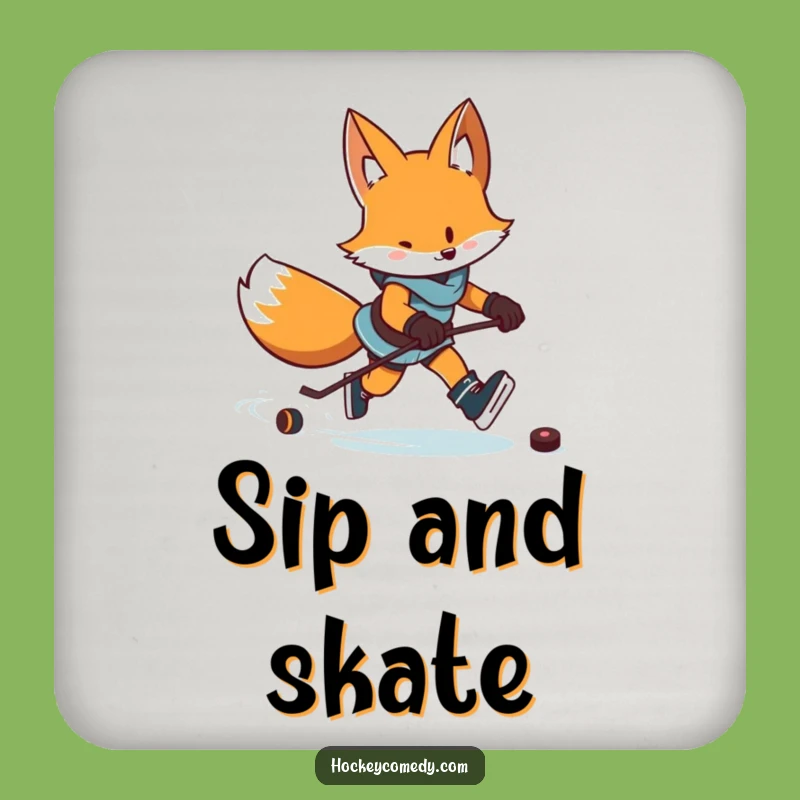 Funny Fox Hockey Coasters: Zigzag Set for Table Protection