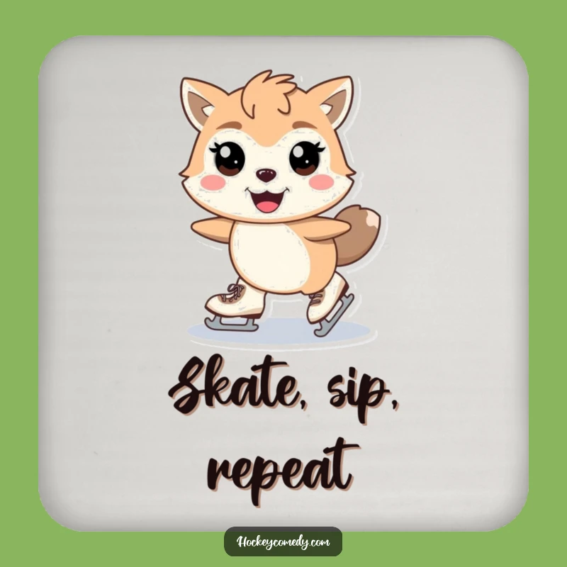 Funny Skating Animal Coaster - Protect Surfaces with Smooth Style, Humorous Tabletop Gift