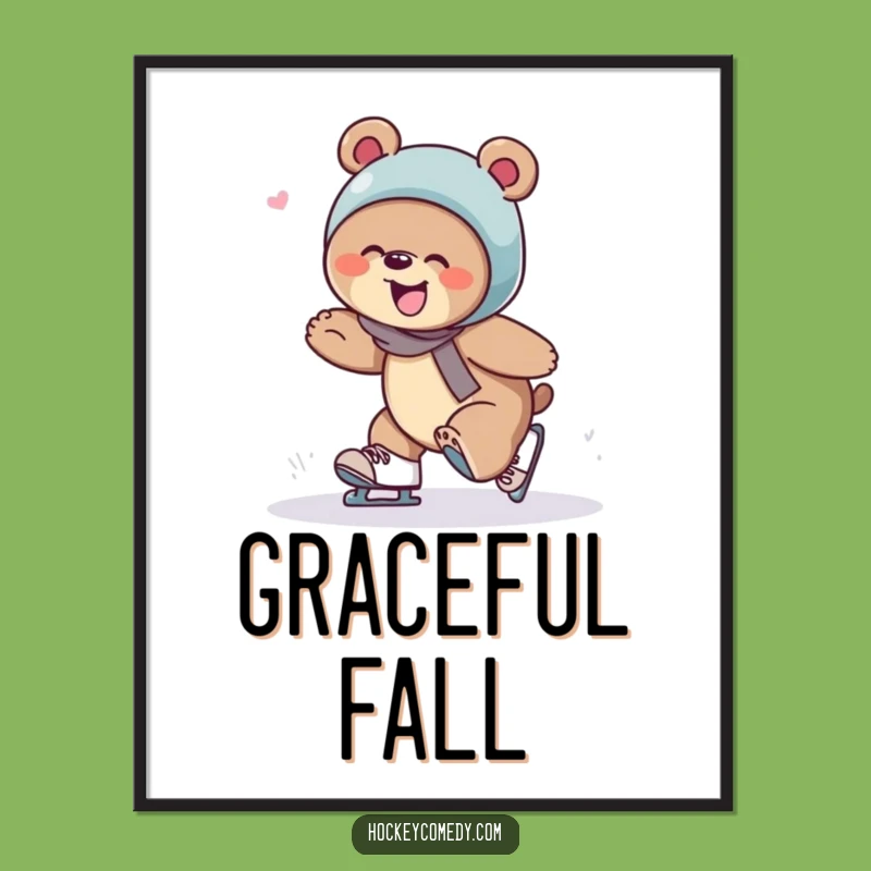 Funny Bear Skater Poster: Bring Giggles and Slapstick to Your Walls