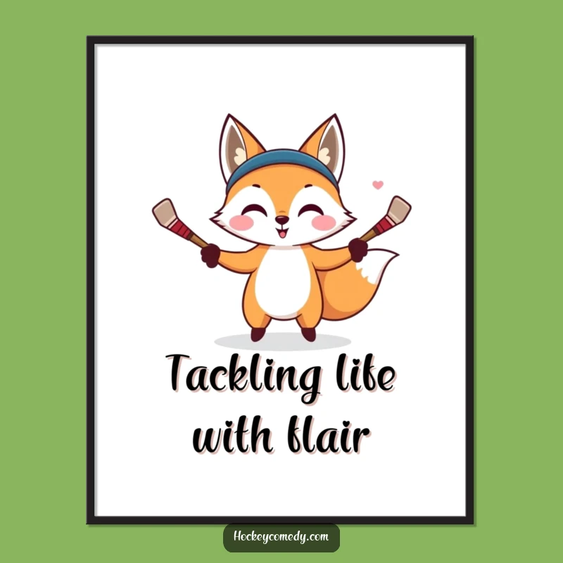 Funny Fox Juggler Poster - Decorate with Cunning Charm!