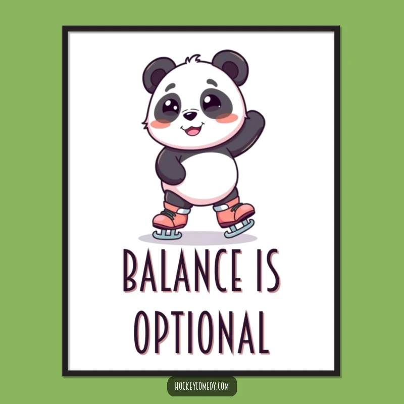 Funny Panda Skating Poster - Hilarious Wobbly Bear Wall Art, Perfect Funny Gift