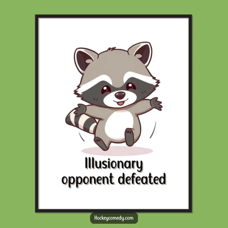 Funny Raccoon Poster: Hilarious Sliding Art Print, Perfect Quirky Gift