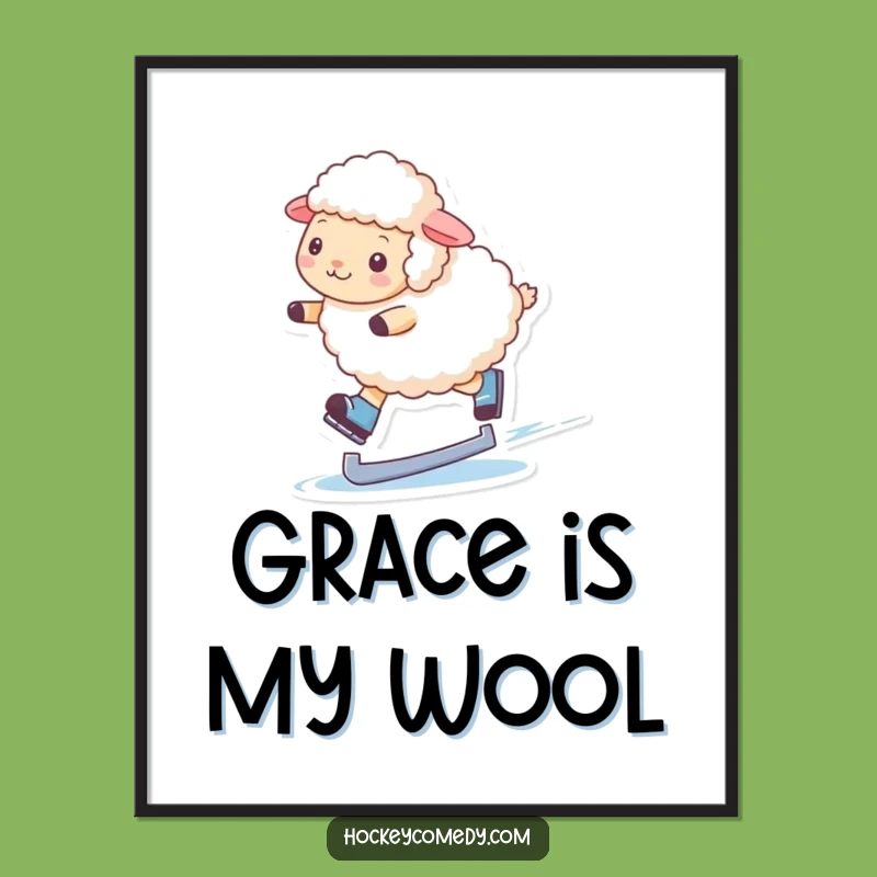 Funny Skating Sheep Poster: Decorate with Graceful Whimsy and Laughter