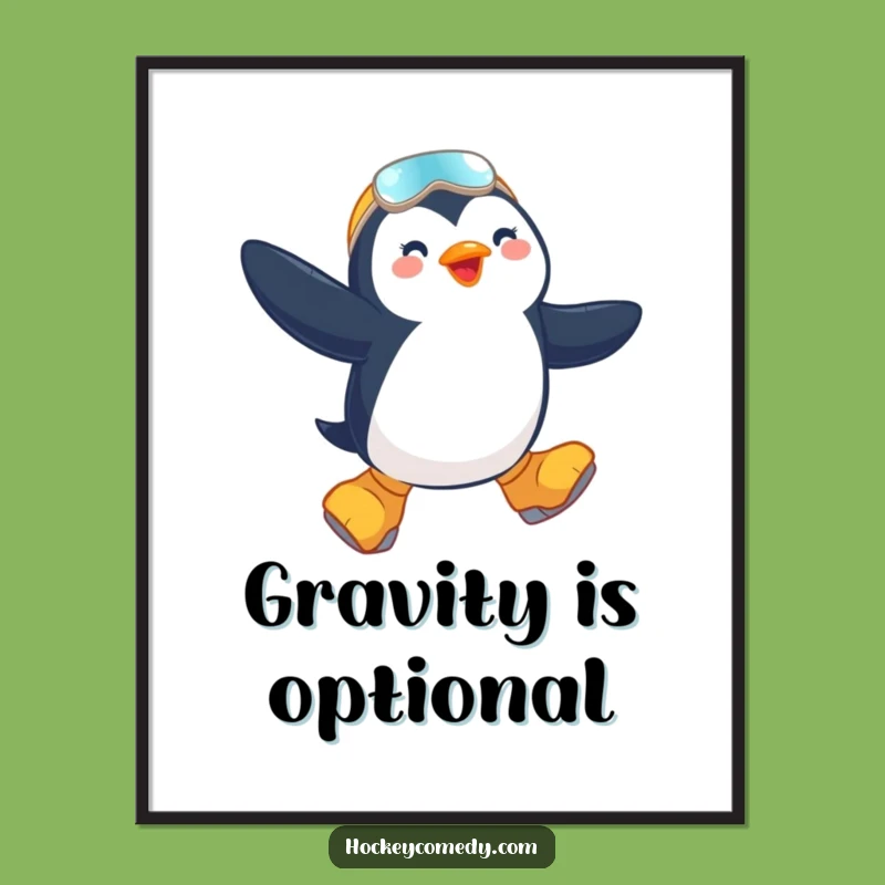 Funny Penguin Skater Poster - Decorate with Winter Cheer!