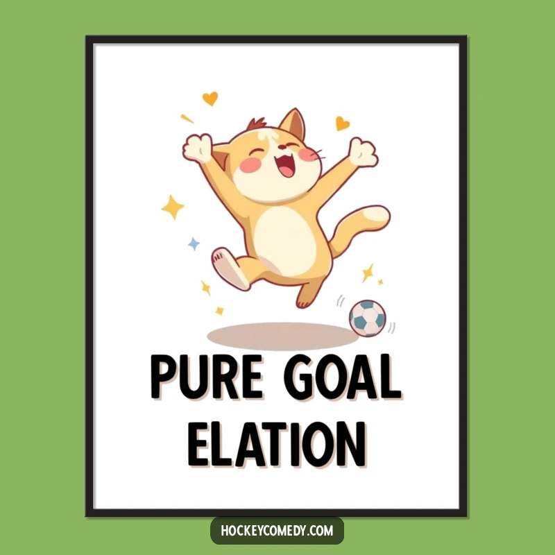 Funny Animal Goal Celebration Poster - Joyful Wall Art