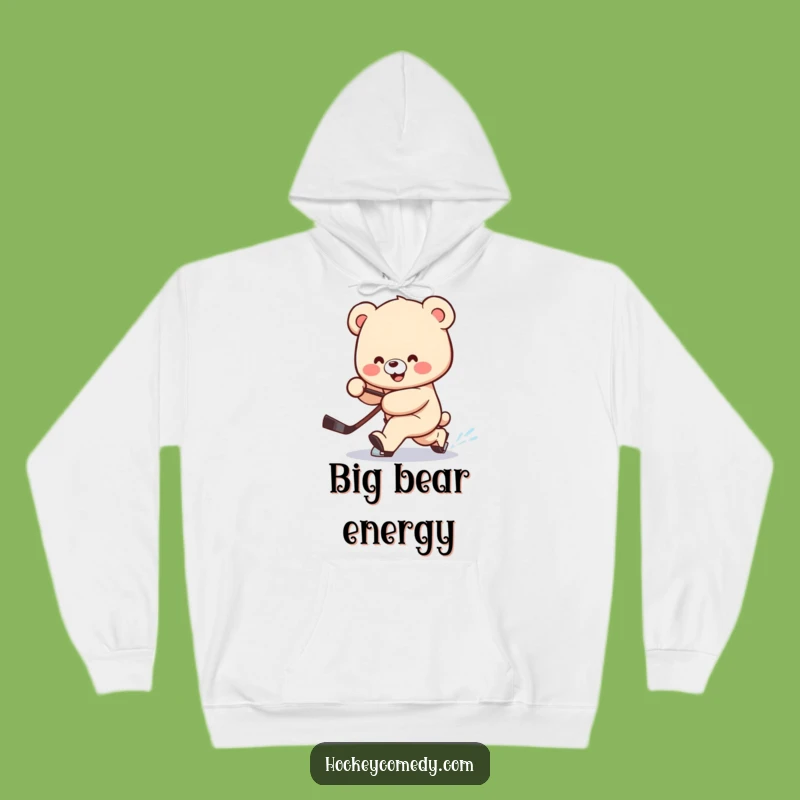 Funny Bear Hockey Hoodie: Clumsy Deke Pullover for Cozy Fans