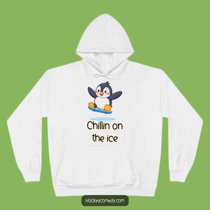 Funny Penguin Skater Hoodie: Stay Warm on the Ice - A Funny Gift