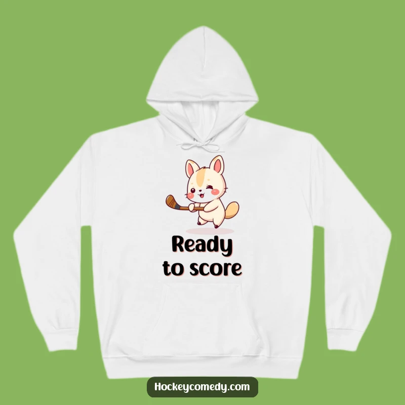Cozy Funny Animal Hockey Hoodie - Warm Up with Fun, Tiny Stick Power, Ideal Humorous Gift
