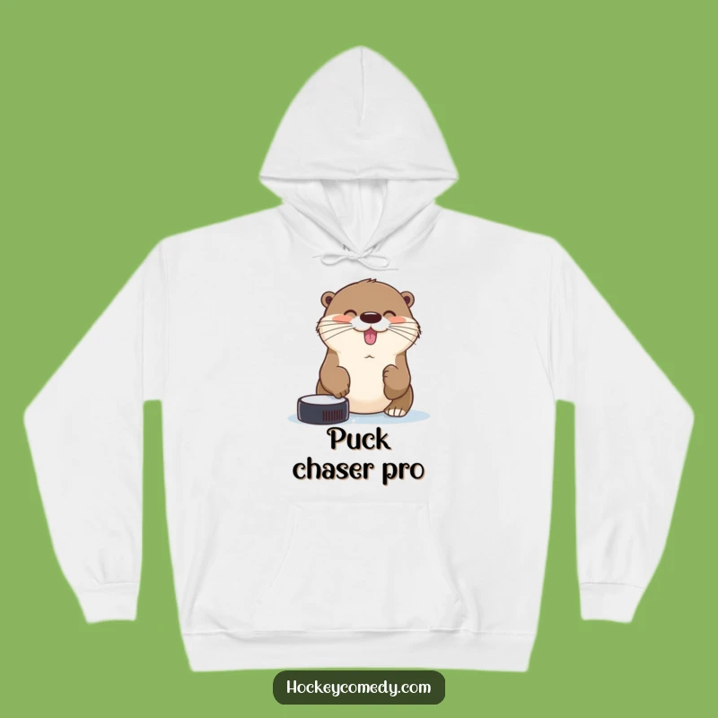 Cozy Funny Otter Hockey Hoodie - Warm Playful Gift