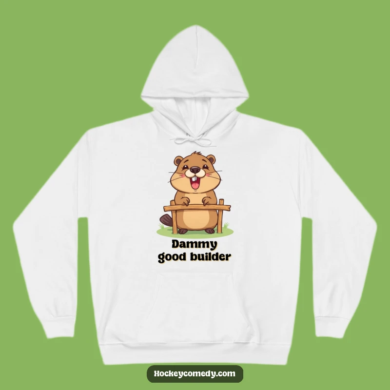 Cozy Funny Beaver Goalpost Hoodie: Stay Warm While You Build Your Dreams