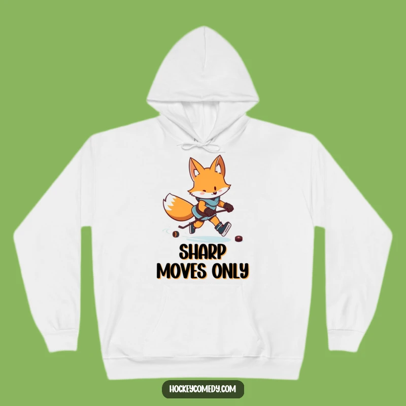 Funny Fox Hockey Hoodie: Determined Skater Pullover for Fans