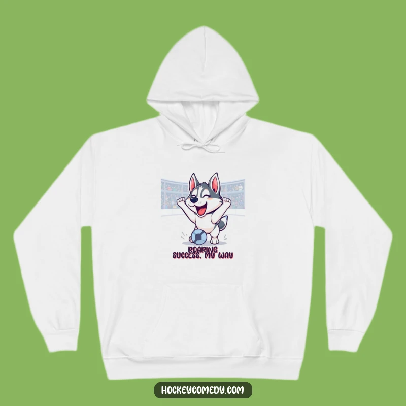 Funny Husky Goal Scoring Hoodie: Roaring Victory Warmth, The Ultimate Funny Gift