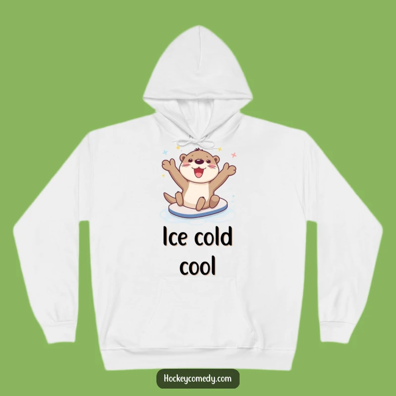 Funny Otter Slide Hoodie - Cozy and Cheerful Winter Wear Gift