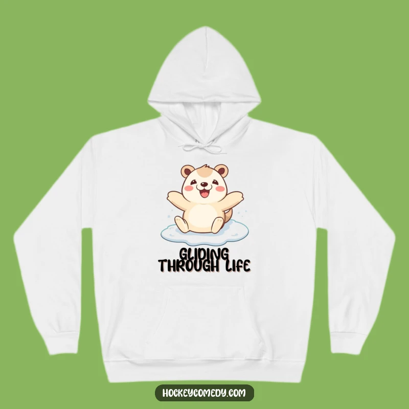 Funny Animal Ice Skating Hoodie - Cozy Winter Fun Sweatshirt Gift