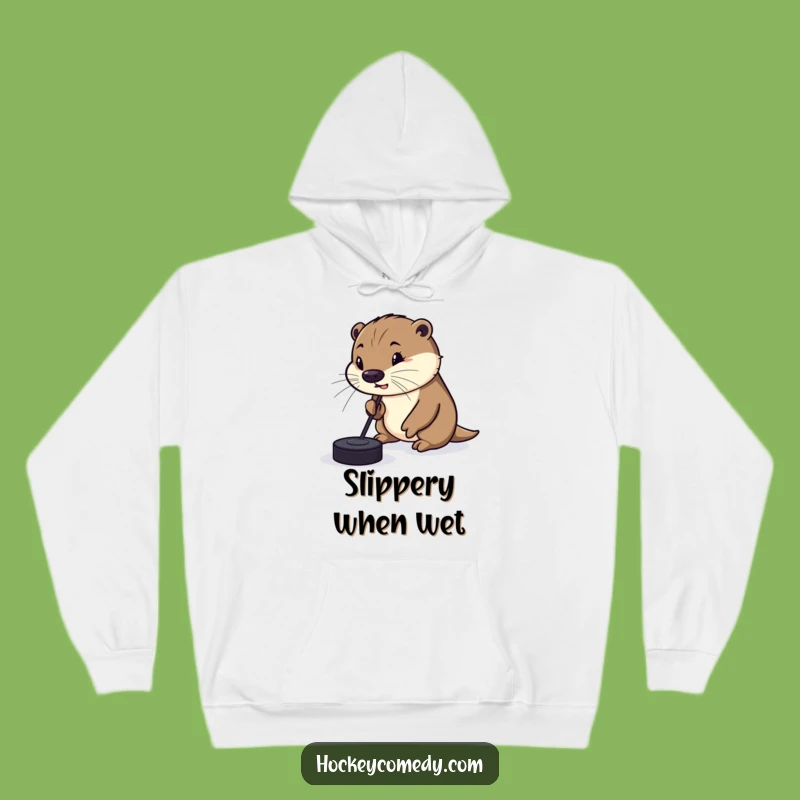 Funny Otter Hockey Hoodie: Stay Cozy with a Silly Dribbler!