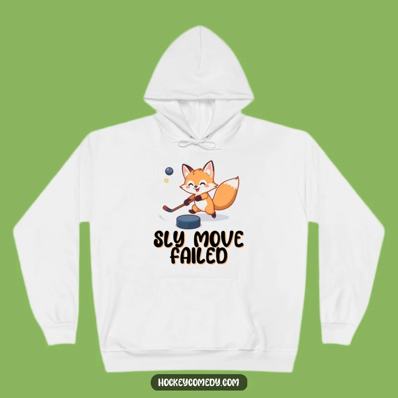 Funny Fox Hockey Hoodie - Cozy Slap Shot Mishap Sweatshirt, Ideal Funny Gift