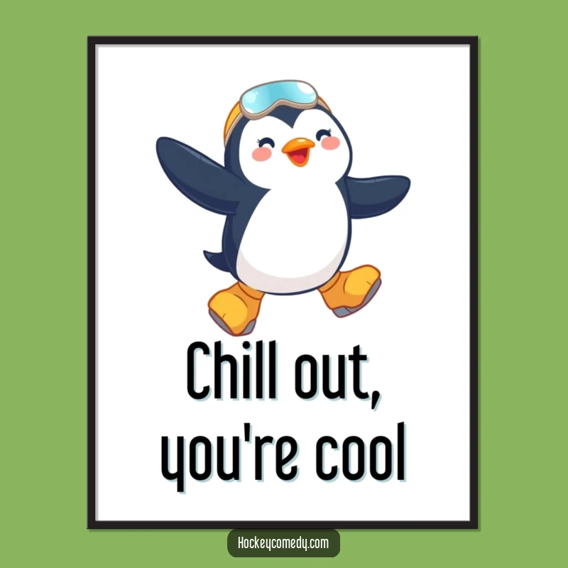 Free Printable Wall Art: Penguin Skater Jump, Downloadable Decor for a Whimsical Touch