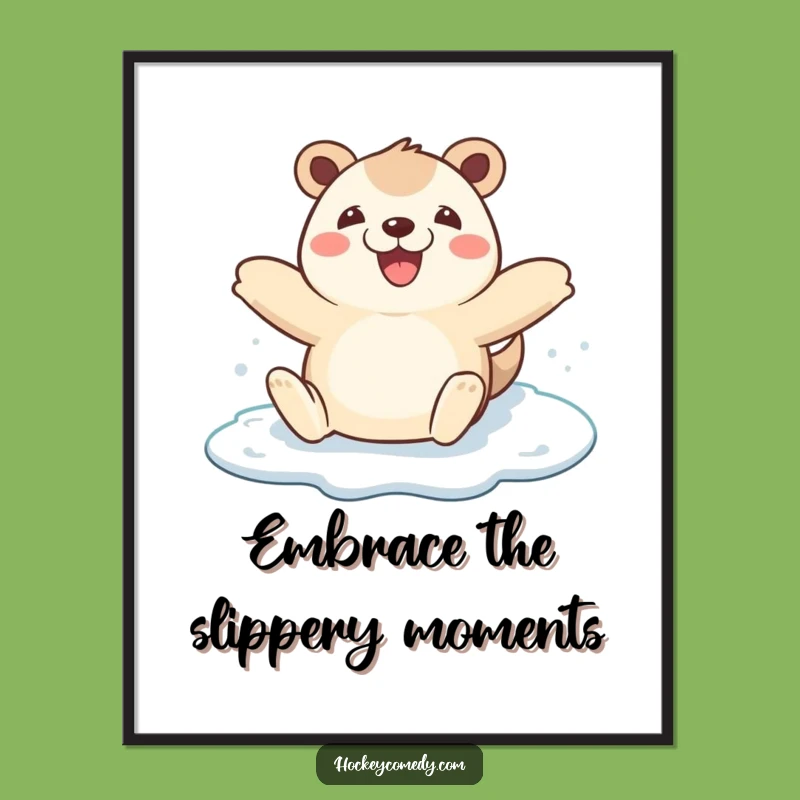 Free Printable Wall Art: Elated Animal Ice Skating Download