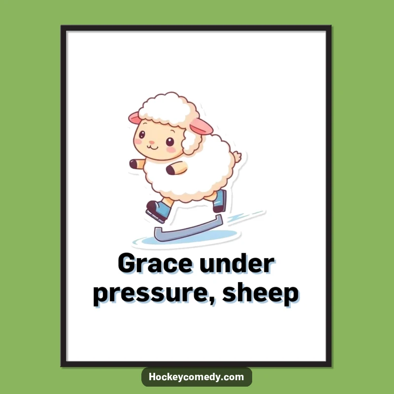 Free Printable Funny Sheep Skater Wall Art: Graceful Gliding Downloadable Decor