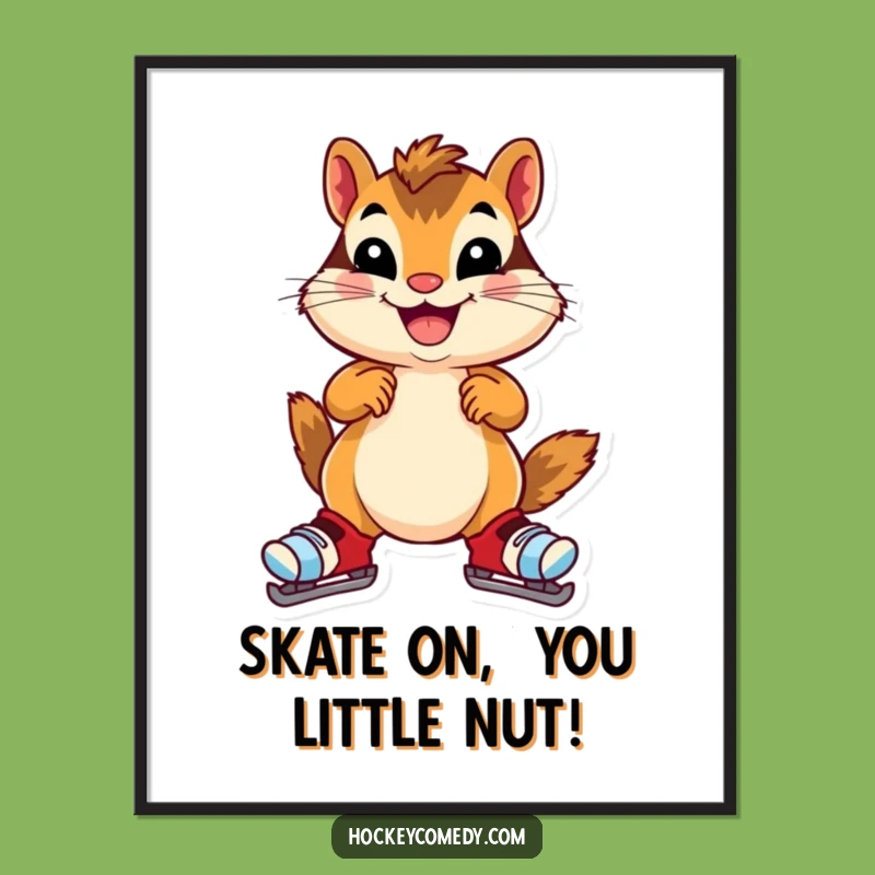Free Printable Wall Art: Chipmunk Skater Wobble, Funny Downloadable Art Gift