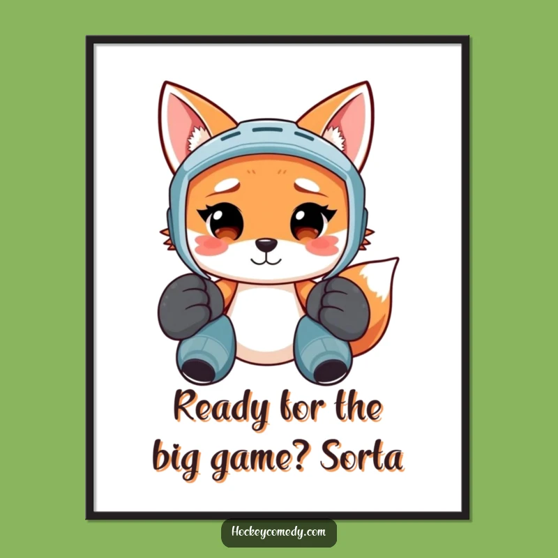 Free Printable Wall Art: Confused Hockey Fox, Hilarious Downloadable Art