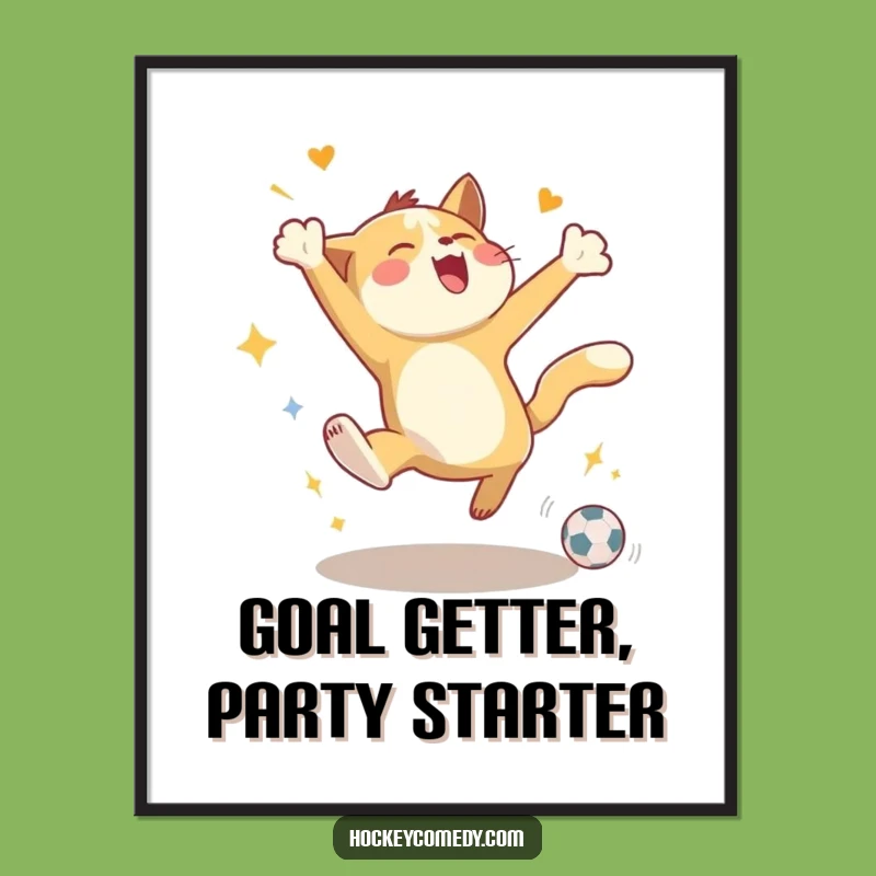 Free Printable Wall Art: Energetic Animal Goal Celebration - Joyful Downloadable Decor