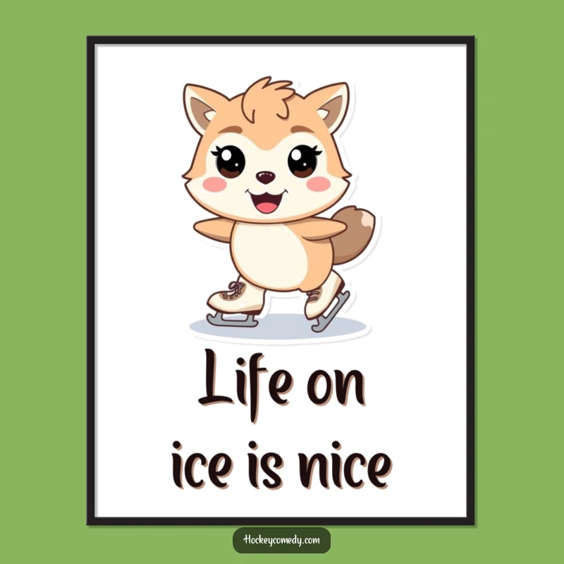 Free Printable Wall Art: Gleeful Skater Animal Funny Downloadable Decor