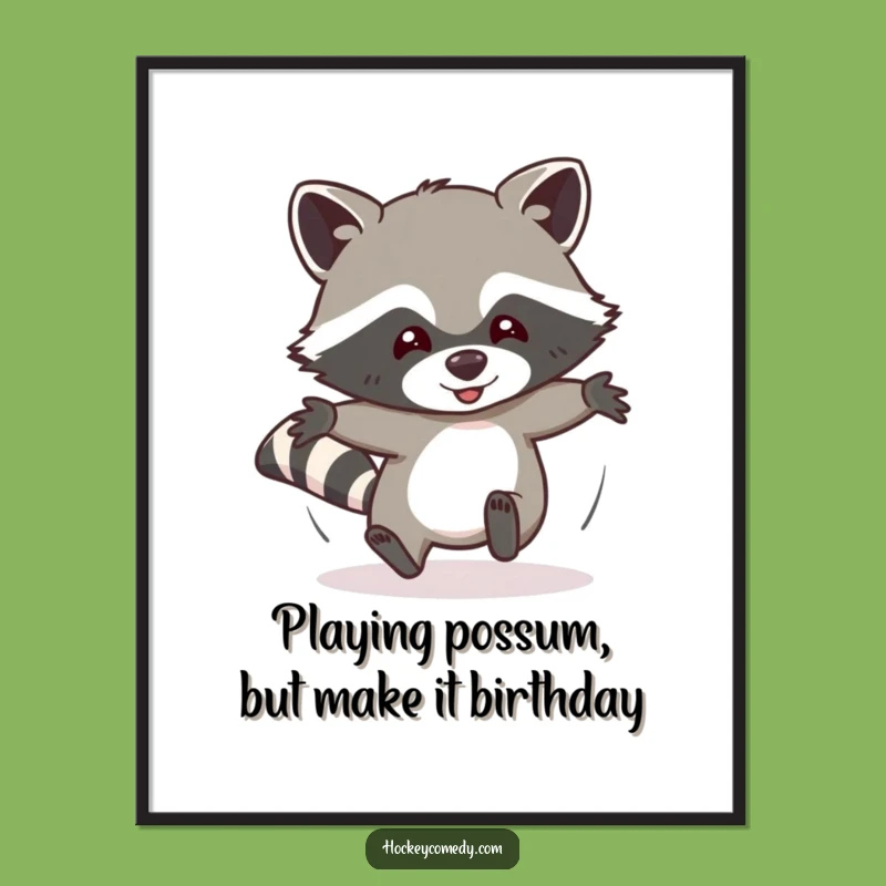 Funny Free Printable Raccoon Wall Art: Hilarious Sliding Animal Downloadable Decor