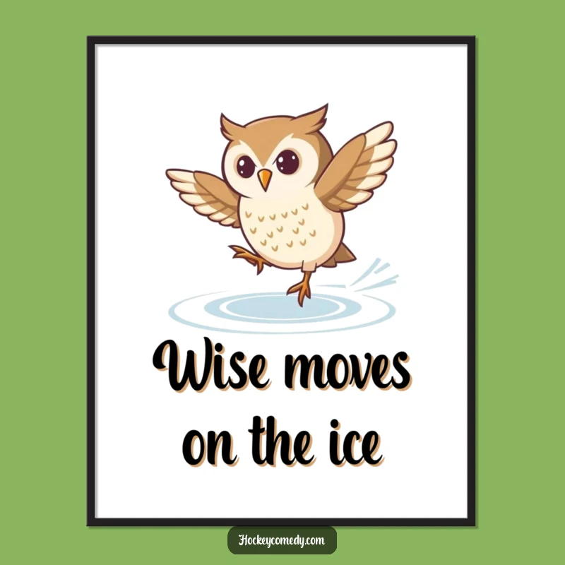 Free Printable Funny Owl Skater Wall Art: Determined Spin Downloadable Decor