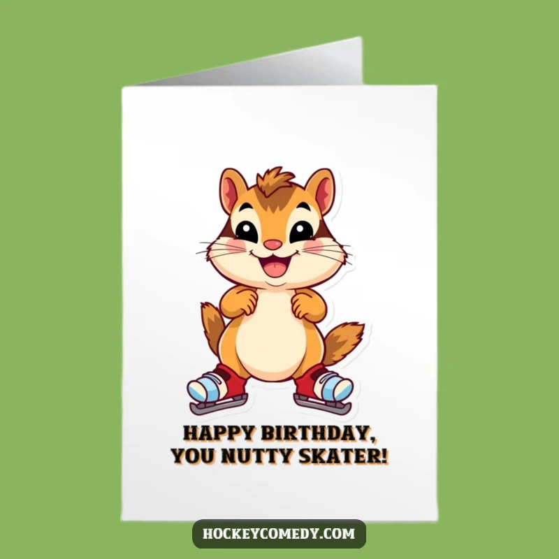 Free Printable Birthday Card: Chipmunk Skater Wobble Funny Downloadable Gift