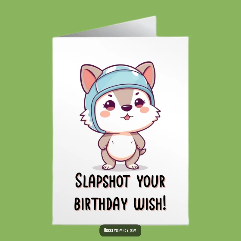 Free Printable Birthday Card: Determined Slapshot Animal - Funny Helmited DIY Gift