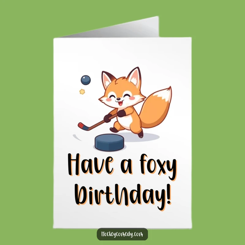 Free Printable Birthday Card: Fox's Slap Shot Fail - Funny Downloadable Gift!