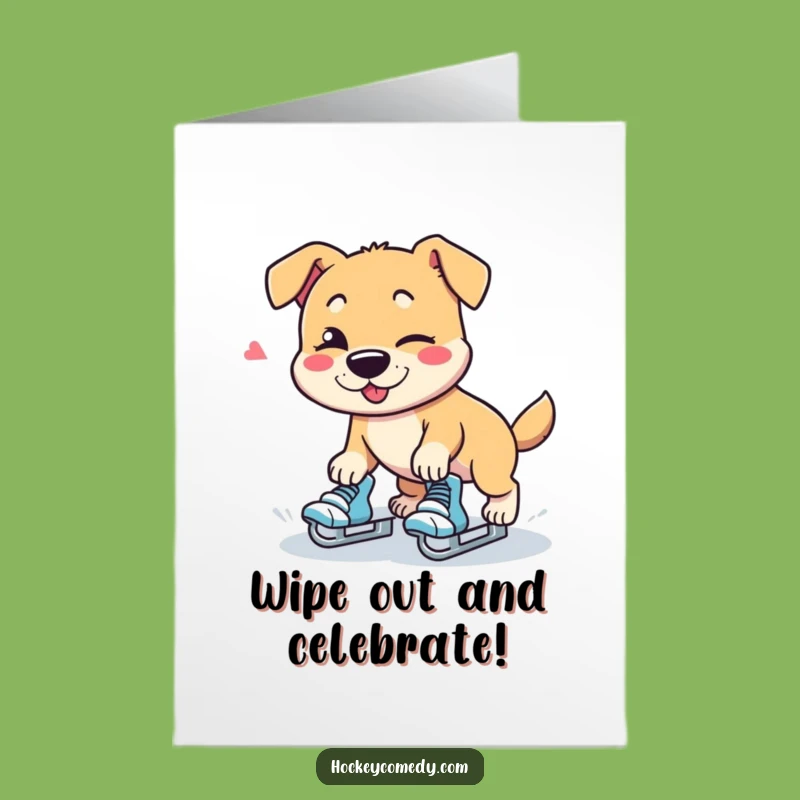 Free Printable Birthday Card: Funny Dog Tripping, Wink, Downloadable Gift for Laughs