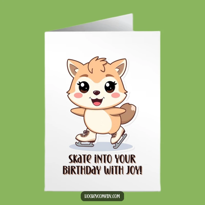 Free Printable Birthday Card: Gleeful Skater Animal Funny Downloadable Gift Glide In!