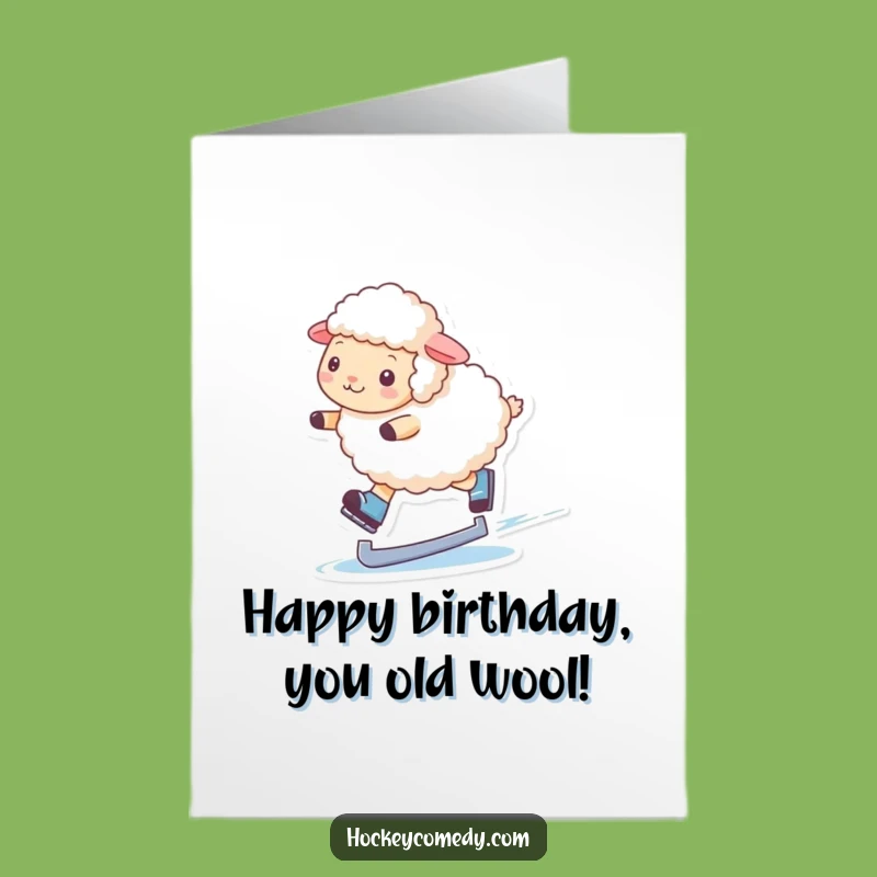 Free Printable Funny Sheep Skater Birthday Card: Graceful Glider Downloadable Gift
