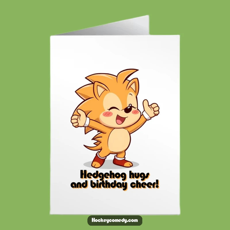 Funny Free Printable Hedgehog Birthday Card - Victory Dance Downloadable Gift