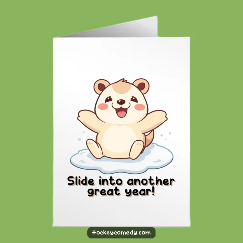 Free Printable Birthday Card: Joyful Ice Slider Fun Digital Download