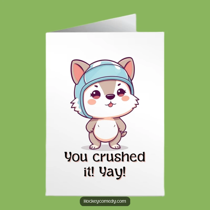 Free Printable Congrats Card: Determined Slapshot Animal - Focused Power Downloadable