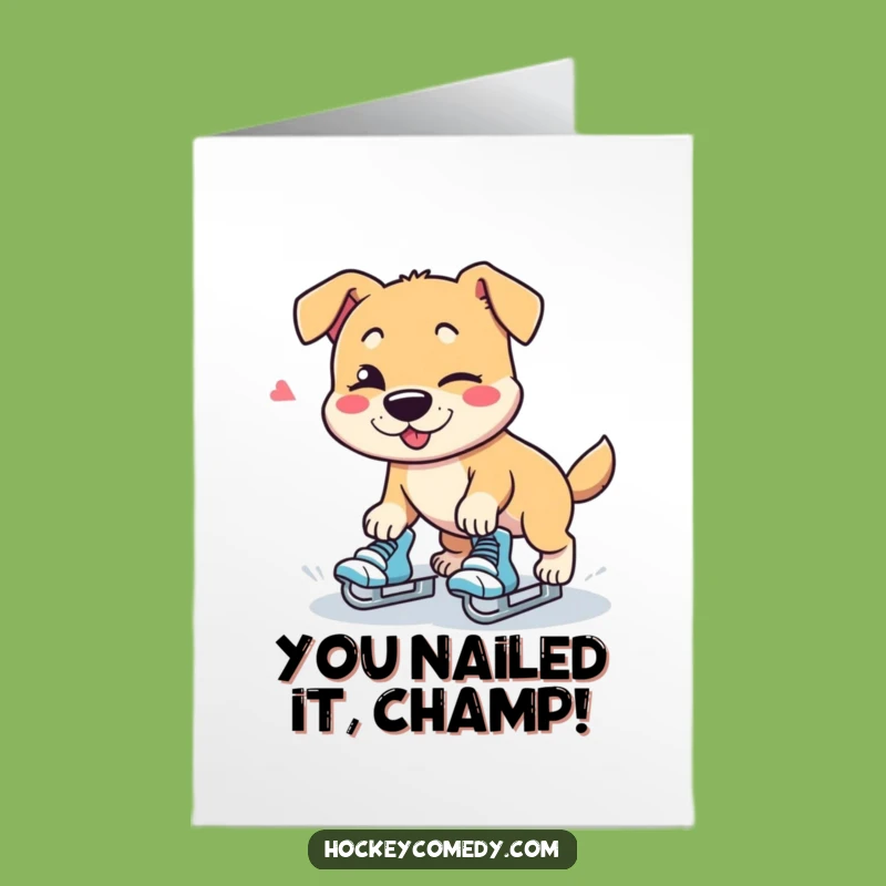 Free Printable Congrats Card: Silly Dog Skate Fail Blessing, Downloadable Gift