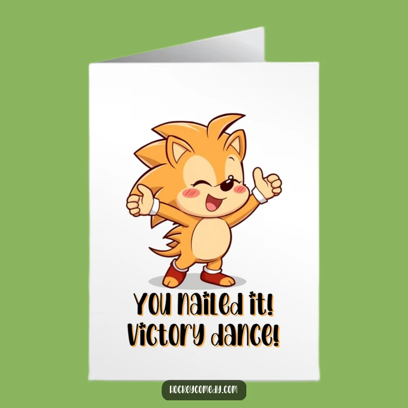 Free Printable Hedgehog Congrats Card - Celebrate a Win Downloadable