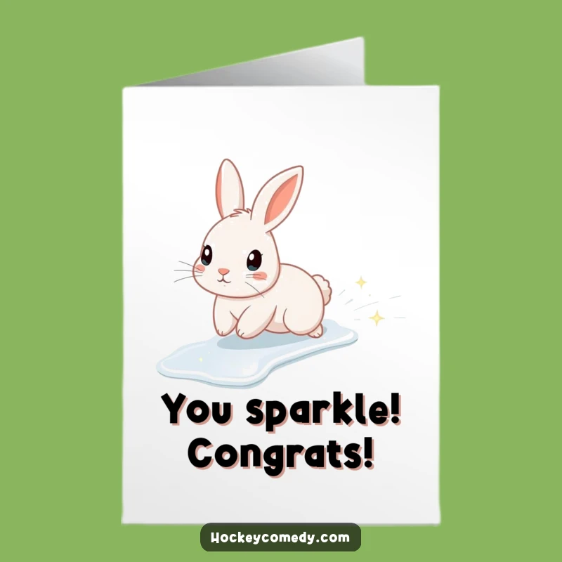 Free Printable Sparkle Rabbit Congrats Card - Celebrate with This Downloadable