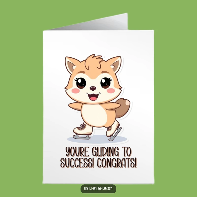 Free Printable Congrats Card: Gleeful Skater Animal Funny Downloadable Gift Roll On!