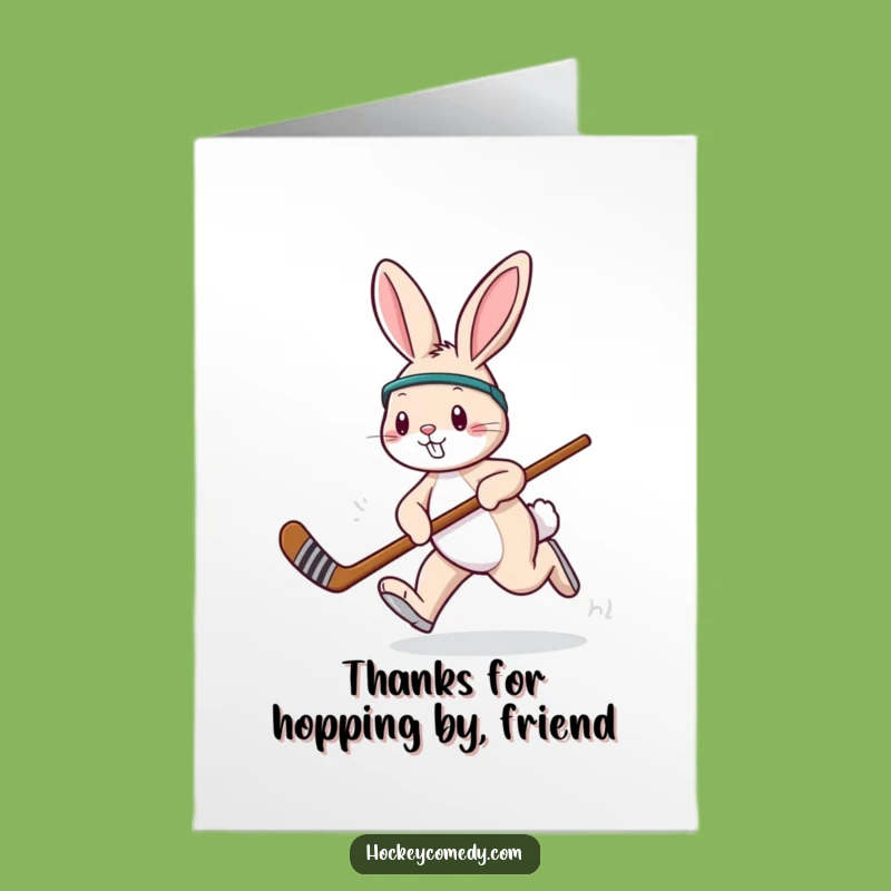 Free Printable Bunny Thank You Card - Funny Hockey Downloadable Gift