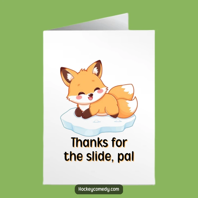 Free Printable Fox Thank You Card - Funny Ice Sliding Downloadable Gift