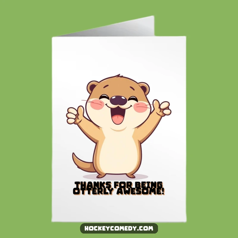 Free Printable Otter Thank You Card: Funny Pose Downloadable Gift