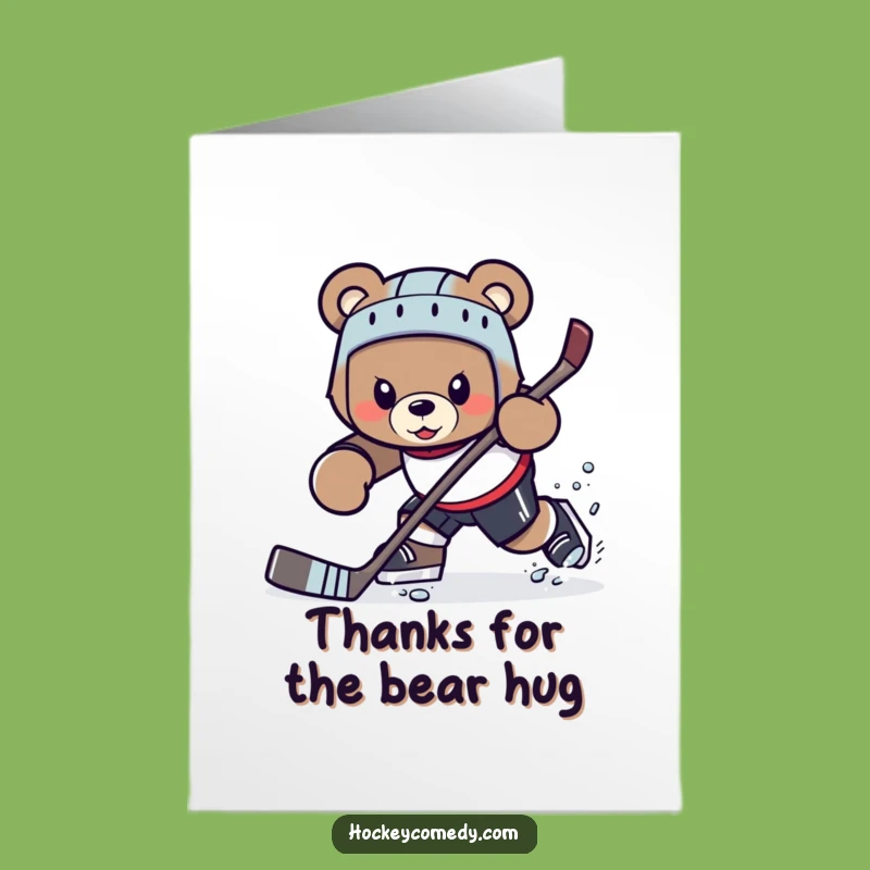 Free Printable Thank You Card: Bear's Hockey Skill Thanks, Downloadable Gift