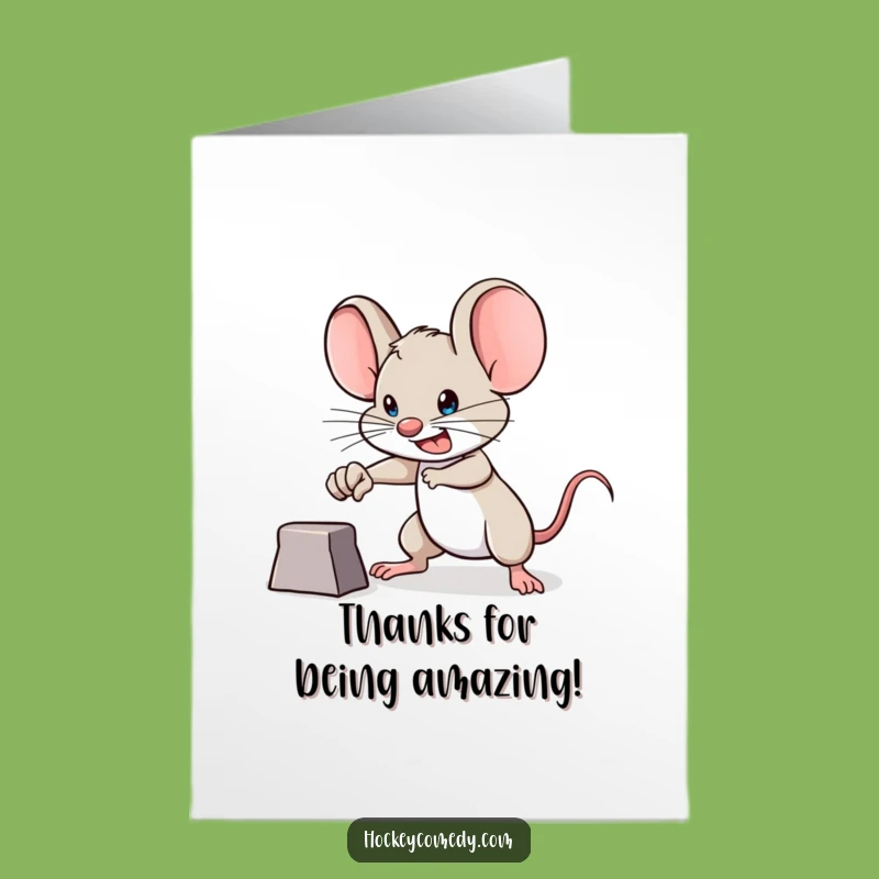 Free Printable Thank You Card: Brave Mouse Gratitude Funny Downloadable Gift
