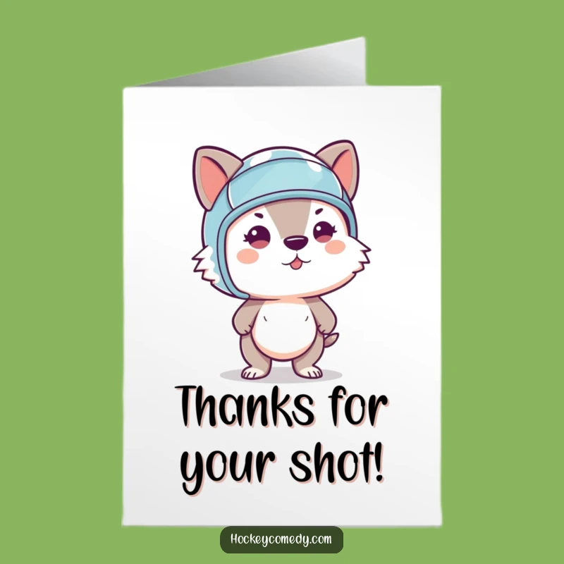 Free Printable Thank You Card: Determined Slapshot Animal - Focused Appreciation Downloadable